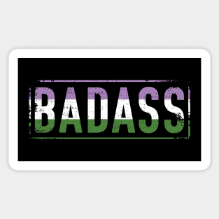 Genderqueer Pride Shirt Distressed Badass Genderqueer Sticker